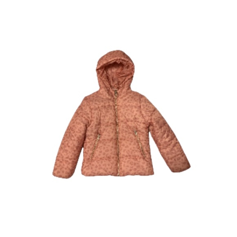 Elvi Colombia Pink Leopard Print Puffer Jacket - Girl’s Size 8